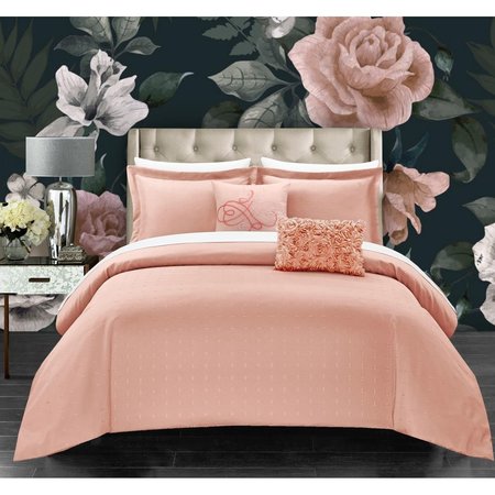 FIXTURESFIRST Hadley Comforter Set - Twin Size - Blush - 4 Piece FI2542037